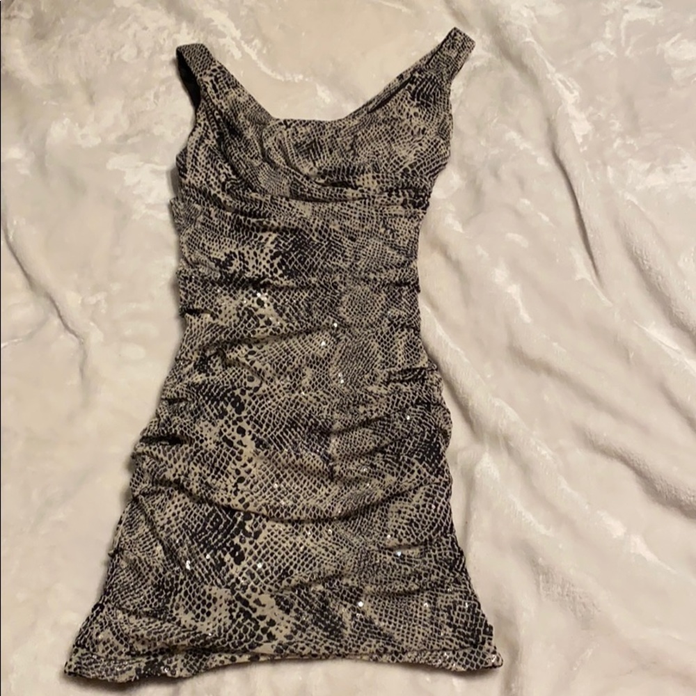 Express snake pattern bodycon dress